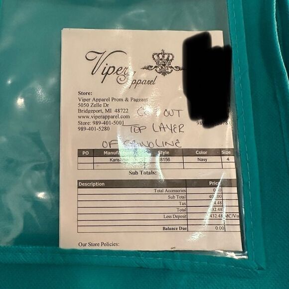 Envious Couture Karishma Navy Formal Gown Prom Homecoming Sz 4 - Picture 8 of 8